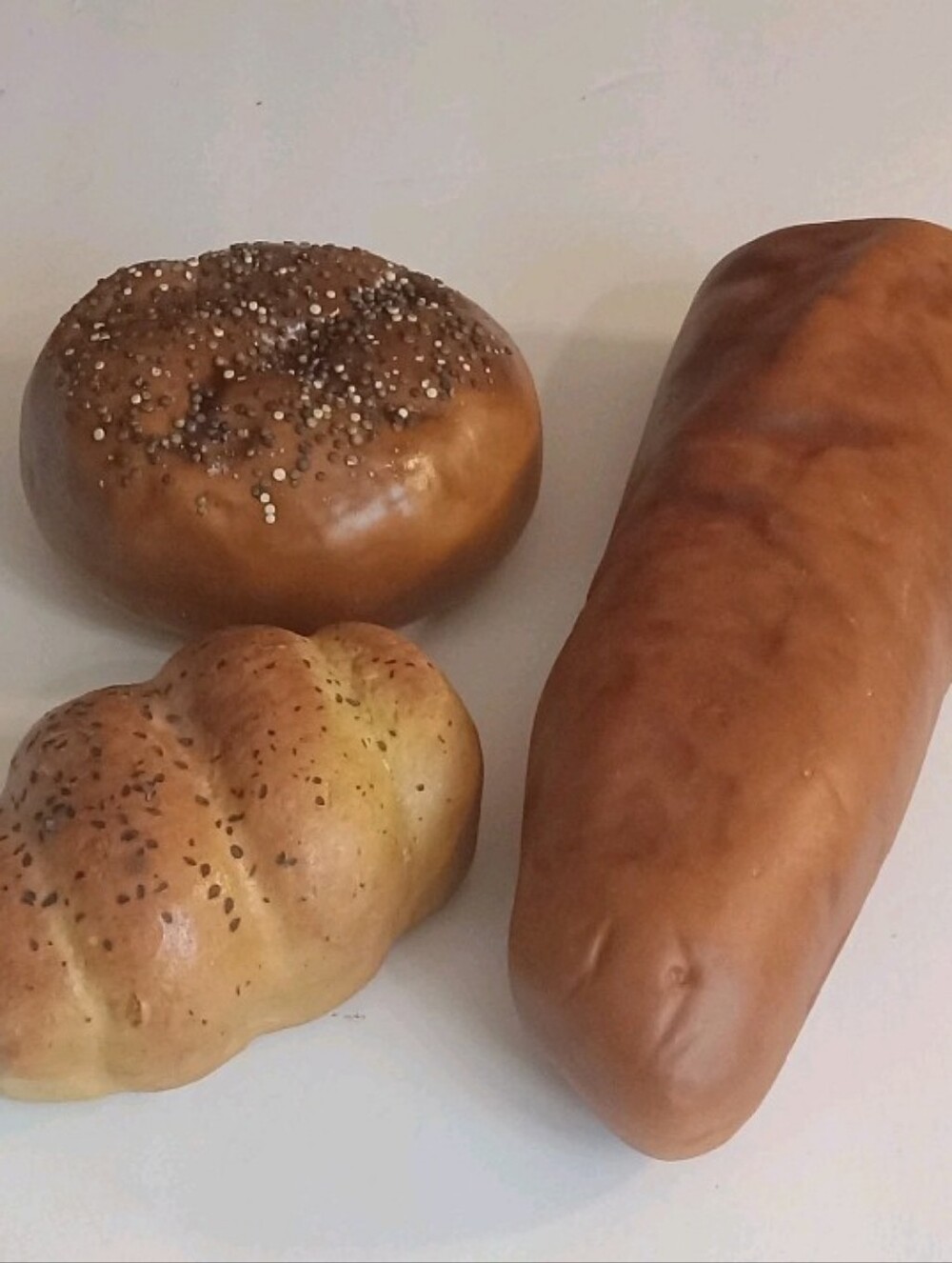 Artificial Bread Loaves And Rolls Food Display Prop Faux Food Lot of 3.